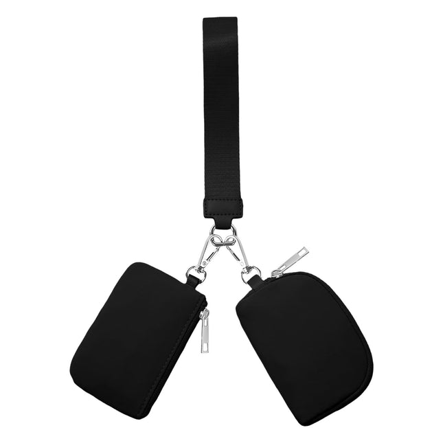 3/2/1PCS Keychain Wallet Mini Zip Around Wristlet Wallets For Women Detachable Dual Pouch