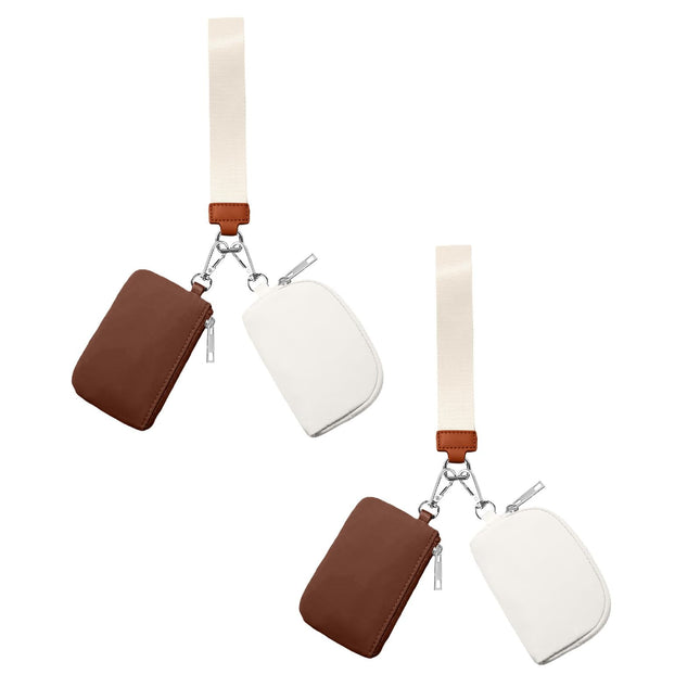 3/2/1PCS Keychain Wallet Mini Zip Around Wristlet Wallets For Women Detachable Dual Pouch
