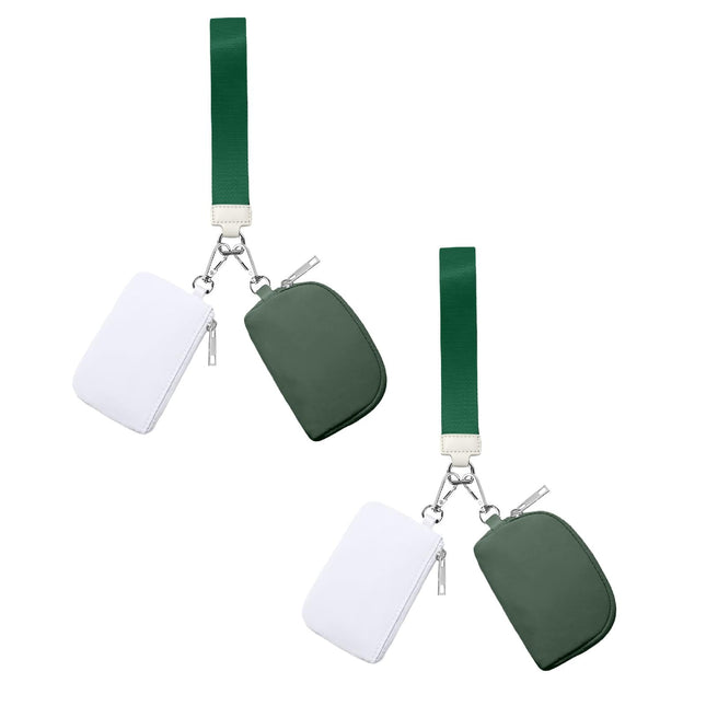 3/2/1PCS Keychain Wallet Mini Zip Around Wristlet Wallets For Women Detachable Dual Pouch