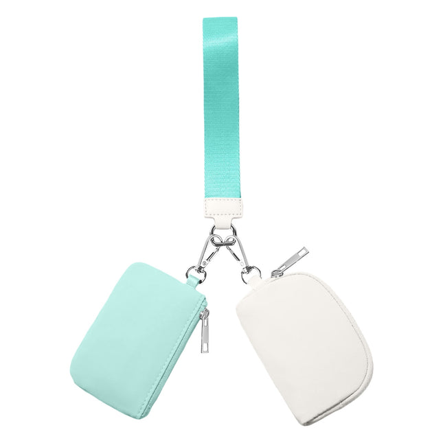 3/2/1PCS Keychain Wallet Mini Zip Around Wristlet Wallets For Women Detachable Dual Pouch