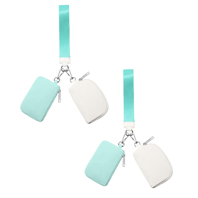 3/2/1PCS Keychain Wallet Mini Zip Around Wristlet Wallets For Women Detachable Dual Pouch