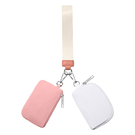 3/2/1PCS Keychain Wallet Mini Zip Around Wristlet Wallets For Women Detachable Dual Pouch Wristlet Portable Coin Purse Small Wallets For Travel Sports Outdoors Pink