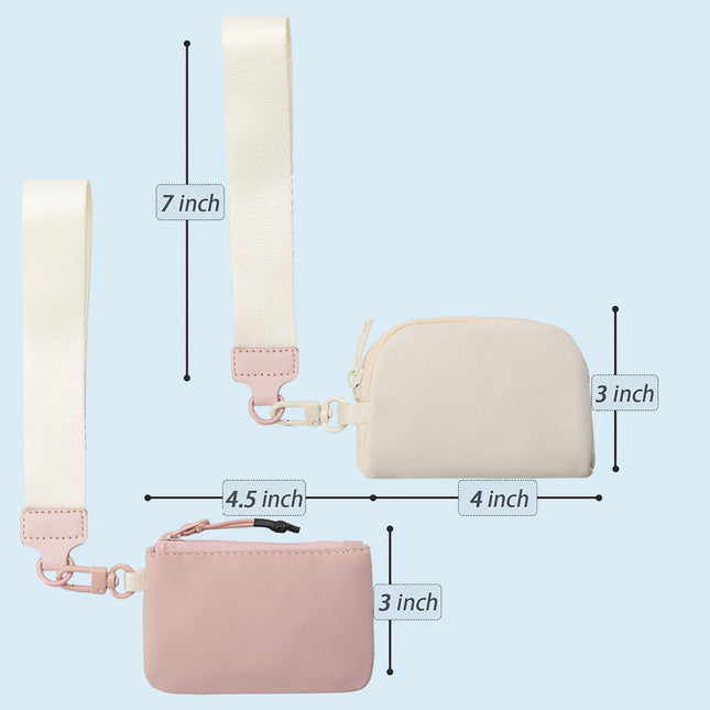 3/2/1PCS Keychain Wallet Mini Zip Around Wristlet Wallets For Women Detachable Dual Pouch – product detail