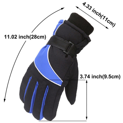 IDALL Ski Gloves Waterproof Gloves Winter Outdoor Men And Women Snow Skating Snowboarding Windproof Warm Ski Gloves Snow Gloves Winter Gloves W-Blue One Size Black