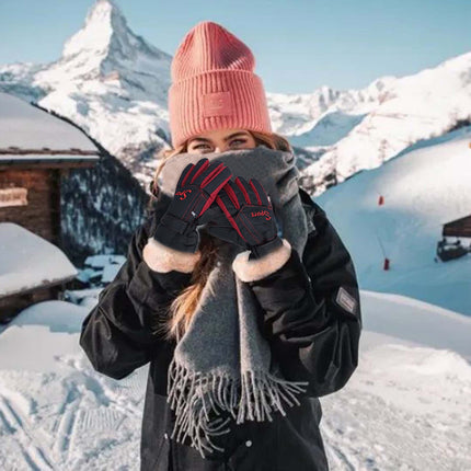 IDALL Ski Gloves Waterproof Gloves Winter Outdoor Men And Women Snow Skating Snowboarding Windproof Warm Ski Gloves Snow Gloves Winter Gloves W-Blue One Size Y-Wine Red