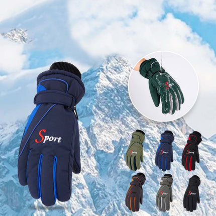 IDALL Ski Gloves Waterproof Gloves Winter Outdoor Men And Women Snow Skating Snowboarding Windproof Warm Ski Gloves Snow Gloves Winter Gloves W-Blue One Size Z-Green 2