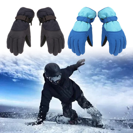 Dengjunhu Kids Winter Gloves - Snow & Ski Waterproof Youth Gloves for Boys & Girls - Insulated for Cold Weather Outdoor Play, Skiing & Snowboarding L Black