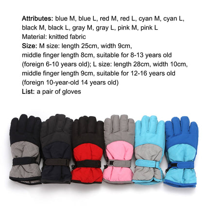 Dengjunhu Kids Winter Gloves - Snow & Ski Waterproof Youth Gloves for Boys & Girls - Insulated for Cold Weather Outdoor Play, Skiing & Snowboarding L Black