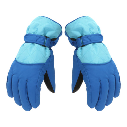 Dengjunhu Kids Winter Gloves - Snow & Ski Waterproof Youth Gloves for Boys & Girls - Insulated for Cold Weather Outdoor Play, Skiing & Snowboarding M Blue