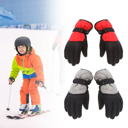 Dengjunhu Kids Winter Gloves - Snow & Ski Waterproof Youth Gloves for Boys & Girls - Insulated for Cold Weather Outdoor Play, Skiing & Snowboarding L Blue