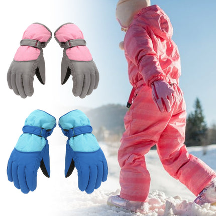 Dengjunhu Kids Winter Gloves - Snow & Ski Waterproof Youth Gloves for Boys & Girls - Insulated for Cold Weather Outdoor Play, Skiing & Snowboarding L Cyan