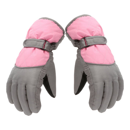 Dengjunhu Kids Winter Gloves - Snow & Ski Waterproof Youth Gloves for Boys & Girls - Insulated for Cold Weather Outdoor Play, Skiing & Snowboarding L Pink