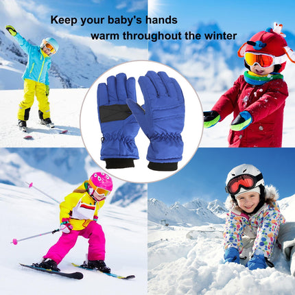 GXWEA Gloves For Kids Toddler Skis Kids Gloves Winter Gloves Thick Gloves Stretchy Warm Gloves Boys Girls 6-24 Months 7-12 Year AHA1 kids snow gloves Blue