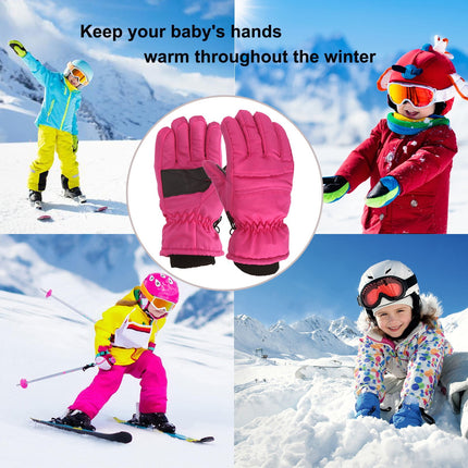 GXWEA Gloves For Kids Toddler Skis Kids Gloves Winter Gloves Thick Gloves Stretchy Warm Gloves Boys Girls 6-24 Months 4-8 Year AHA1 kids snow gloves Hot Pink