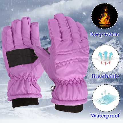 GXWEA Gloves For Kids Toddler Skis Kids Gloves Winter Gloves Thick Gloves Stretchy Warm Gloves Boys Girls 6-24 Months 4-8 Year AHA1 kids snow gloves Purple