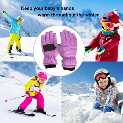 GXWEA Gloves For Kids Toddler Skis Kids Gloves Winter Gloves Thick Gloves Stretchy Warm Gloves Boys Girls 6-24 Months 7-12 Year AHA1 kids snow gloves Purple