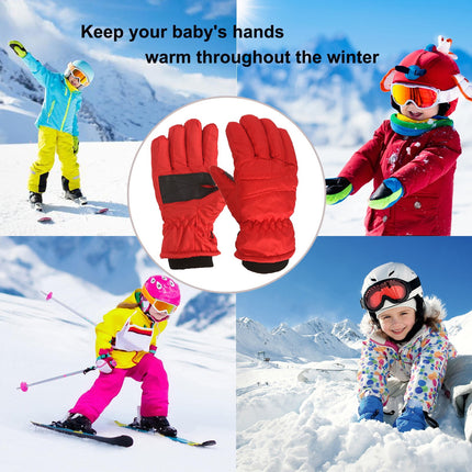 GXWEA Gloves For Kids Toddler Skis Kids Gloves Winter Gloves Thick Gloves Stretchy Warm Gloves Boys Girls 6-24 Months 7-12 Year AHA1 kids snow gloves Red