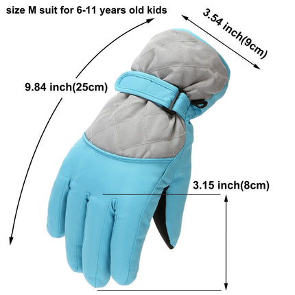 GXWEA Gloves For Kids Toddler Skis Kids Gloves Winter Gloves Thick Gloves Stretchy Warm Gloves Boys Girls 6-24 Months 10-16 Year AHA2 kids snow gloves Grey