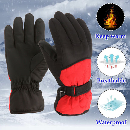 GXWEA Gloves For Kids Toddler Skis Kids Gloves Winter Gloves Thick Gloves Stretchy Warm Gloves Boys Girls 6-24 Months 10-16 Year AHA2 kids snow gloves Red