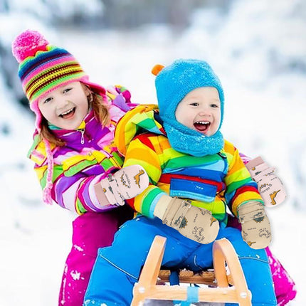 GXWEA Gloves For Kids Toddler Skis Kids Gloves Winter Gloves Thick Gloves Stretchy Warm Gloves Boys Girls 6-24 Months 2-4 Years AHA5 kids snow gloves Khaki