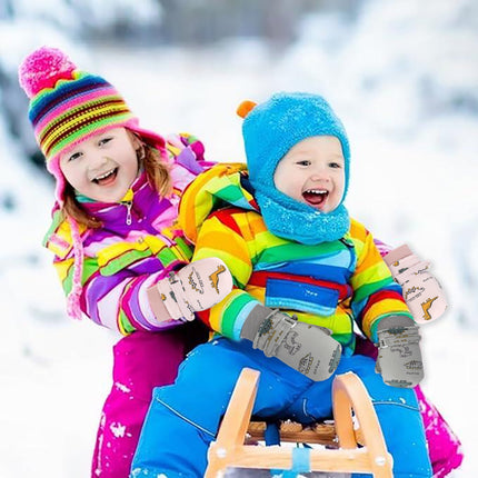 GXWEA Gloves For Kids Toddler Skis Kids Gloves Winter Gloves Thick Gloves Stretchy Warm Gloves Boys Girls 6-24 Months 4-8 Years AHA5 kids snow gloves Pink