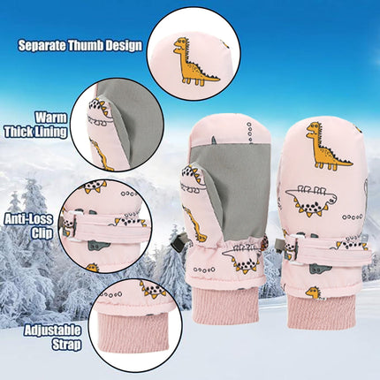 GXWEA Gloves For Kids Toddler Skis Kids Gloves Winter Gloves Thick Gloves Stretchy Warm Gloves Boys Girl 6-24 Months AHA5 kids snow gloves Pink