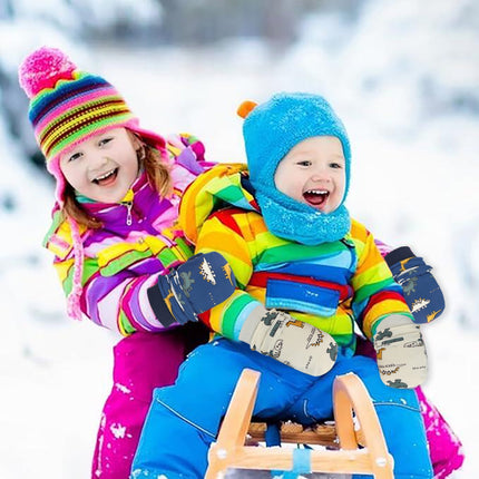 GXWEA Gloves For Kids Toddler Skis Kids Gloves Winter Gloves Thick Gloves Stretchy Warm Gloves Boys Girl 6-24 Months AHA5 kids snow gloves White