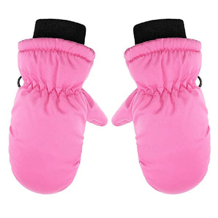 GXWEA Gloves For Kids Toddler Skis Kids Gloves Winter Gloves Thick Gloves Stretchy Warm Gloves Boys Girls 6-24 Months One Size Pink