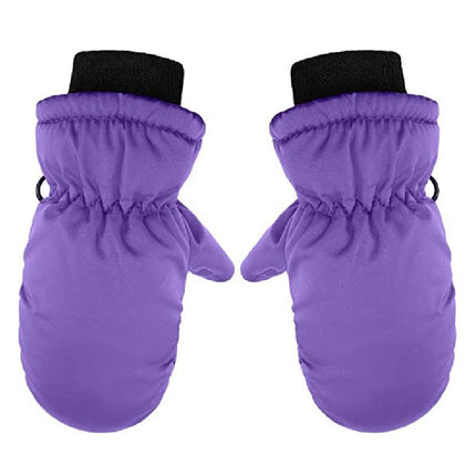 GXWEA Gloves For Kids Toddler Skis Kids Gloves Winter Gloves Thick Gloves Stretchy Warm Gloves Boys Girls 6-24 Months One Size Purple
