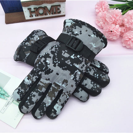 TAIAOJING Kids Winter Snow Ski Gloves Kids Winter Warm Windproof Cold Weather Outdoor Sports Gloves For Boys Girls Snow Gloves Ski Gloves One Size Grey