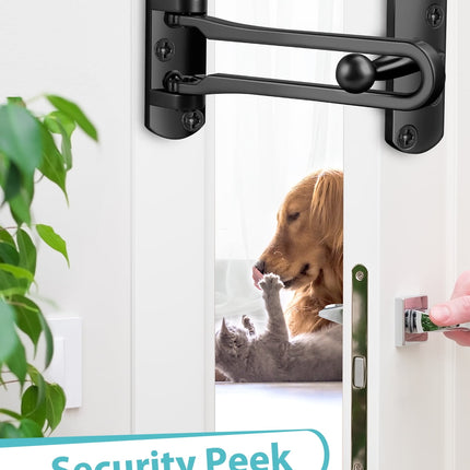 DOMETOUR Door Reinforcement Lock Latch Swing Bar Guard Front Inside Door Safety Child Proof Stopper Kids Home Hotel Apartment Thicken Solid Aluminium