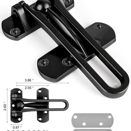 DOMETOUR Door Reinforcement Lock Latch Swing Bar Guard Front Inside Door Safety Child Proof Stopper Kids Home Hotel Apartment Thicken Solid Aluminium