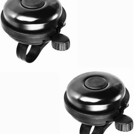 ZHUYING 2 pack Classic Bike Bell, Aluminum Bicycle Bell, Loud Crisp Clear Sound Bicycle Bike Bell for Adults Kids 2black