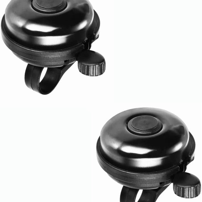 ZHUYING 2 pack Classic Bike Bell, Aluminum Bicycle Bell, Loud Crisp Clear Sound Bicycle Bike Bell for Adults Kids 2black