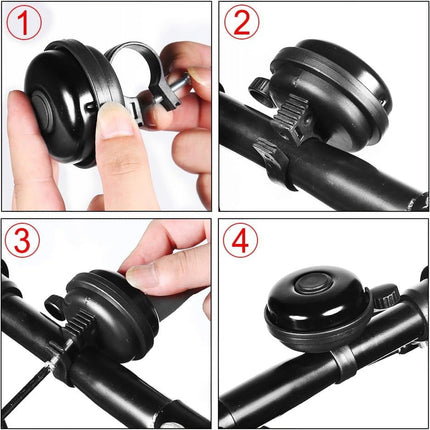 ZHUYING 2 pack Classic Bike Bell, Aluminum Bicycle Bell, Loud Crisp Clear Sound Bicycle Bike Bell for Adults Kids 2black