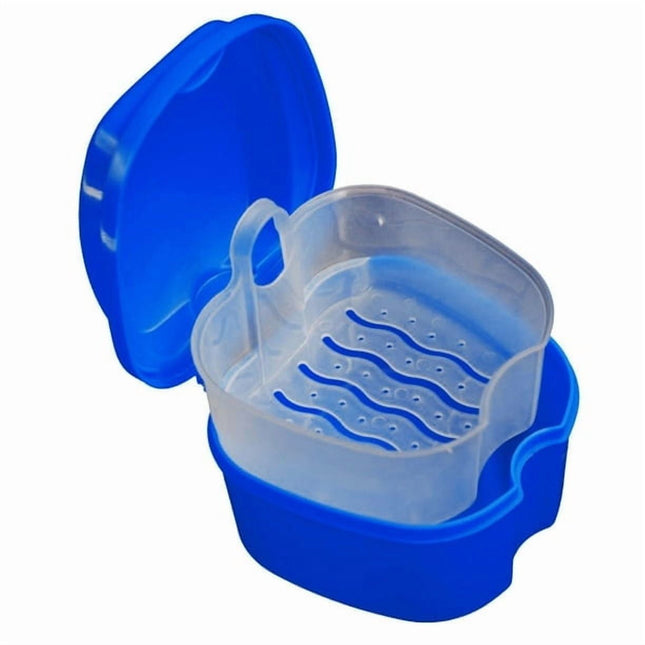 Denture Bath Case Cup Box Holder Storage Container with Denture Cleaner Brush Strainer Basket for Travel – product detail