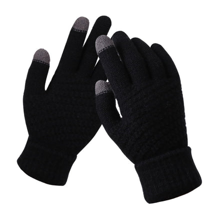 Dalrosia Women's Winter Touch Screen Gloves Warm Fleece Lined Knit Gloves Elastic Cuff Winter Texting Gloves Black