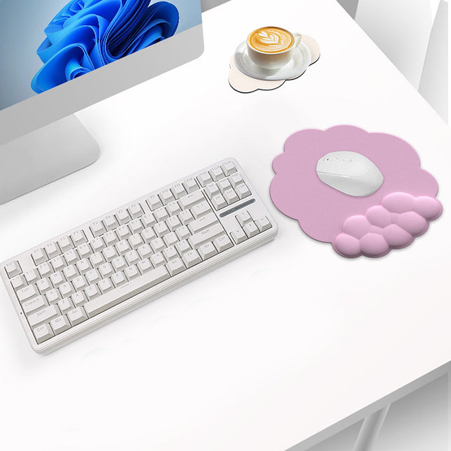 GHSOHS Ergonomic Mouse Pad with Wrist Support Cute Cloud Shape Wrist Pad Memory Cotton Keyboard – product detail