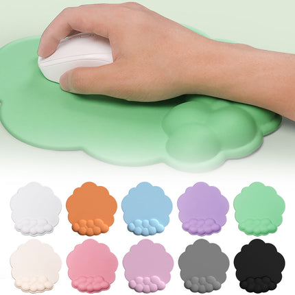 GHSOHS Ergonomic Mouse Pad with Wrist Support Cute Cloud Shape Wrist Pad Memory Cotton Keyboard Hand Rest Non Slip Wrist Pad Non-Slip Mousepad for Computer Laptop J