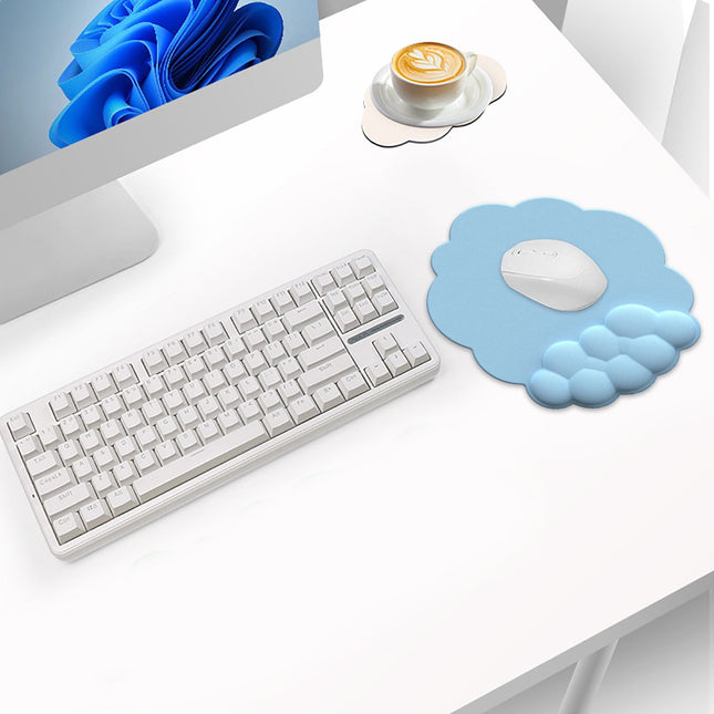 GHSOHS Ergonomic Mouse Pad with Wrist Support Cute Cloud Shape Wrist Pad Memory Cotton Keyboard – product detail