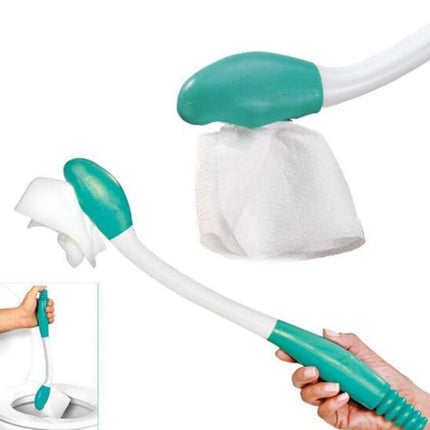 PALIFEUR Butt Wiper Tool, Long Reachs Comfortable Wipe Toilet Aid, Wipe Assist for Toileting for Pregnant Woman, Obese, Elderly, Disability Green