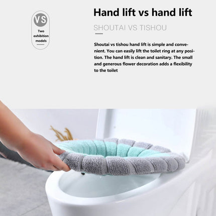 PALIFEUR Toilet Seat Cushion, Soft Thicker Knitting Cotton Bathroom Toilet Seat Cover, Non Slip Warmer Comfortable Seat Cushions with Memory Foam, Washable Reusable Toilet Seat Covers Coffee