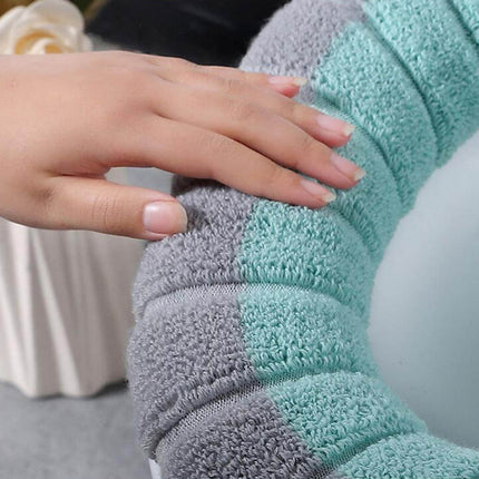 PALIFEUR Toilet Seat Cushion, Soft Thicker Knitting Cotton Bathroom Toilet Seat Cover, Non Slip Warmer Comfortable Seat Cushions with Memory Foam, Washable Reusable Toilet Seat Covers Coffee