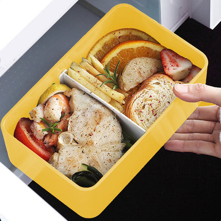 Xuniizn Bento Box Adult Lunch Box, Containers for Adults Men Women, Lunchable Food Container with Utensils, Sauce Jar, Muffin Liners, Microwave & Dishwasher Safe Yellow#1