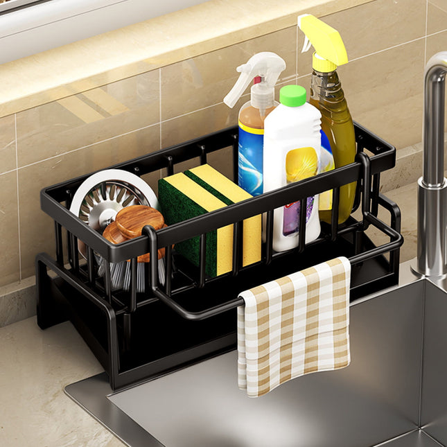 PALIFEUR Sponge Holder for Kitchen Sink Kitchen Sink Organizer Rustproof 304 Stainless Steel in White