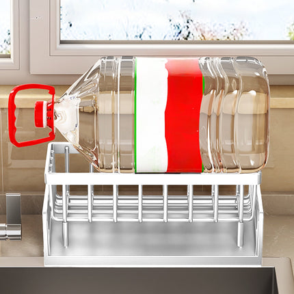 PALIFEUR Sponge Holder for Kitchen Sink, Kitchen Sink Organizer Rustproof 304 Stainless Steel Detachable Dishcloth Rack Sink Caddy, Kitchen Sponge Holder Bathroom Organizer Brush Holder Storage White