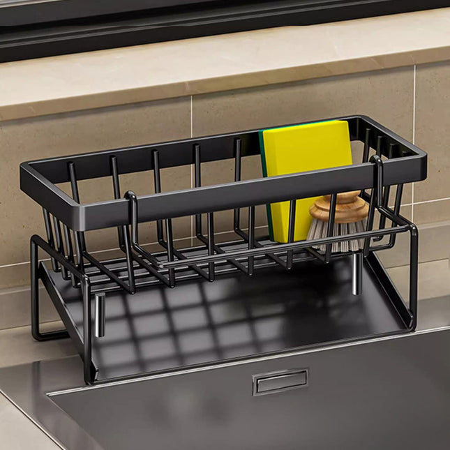 PALIFEUR Sponge Holder for Kitchen Sink Kitchen Sink Organizer Rustproof 304 Stainless Steel in White