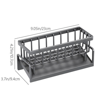 PALIFEUR Sponge Holder for Kitchen Sink, Kitchen Sink Organizer Rustproof 304 Stainless Steel Detachable Dishcloth Rack Sink Caddy, Kitchen Sponge Holder Bathroom Organizer Brush Holder Storage XA_#Gray
