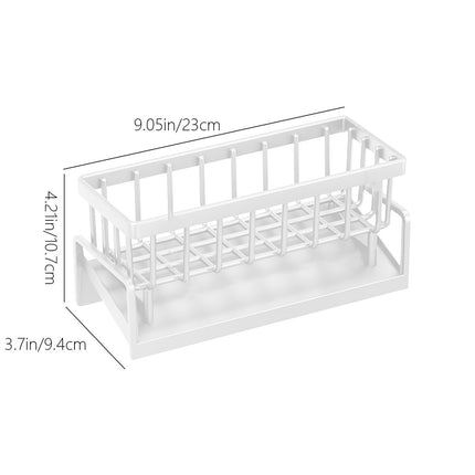 PALIFEUR Sponge Holder for Kitchen Sink, Kitchen Sink Organizer Rustproof 304 Stainless Steel Detachable Dishcloth Rack Sink Caddy, Kitchen Sponge Holder Bathroom Organizer Brush Holder Storage XA_#White