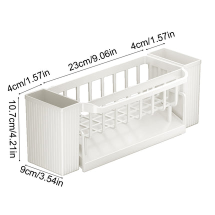 PALIFEUR Sponge Holder for Kitchen Sink, Kitchen Sink Organizer Rustproof 304 Stainless Steel Detachable Dishcloth Rack Sink Caddy, Kitchen Sponge Holder Bathroom Organizer Brush Holder Storage XC_#Beige